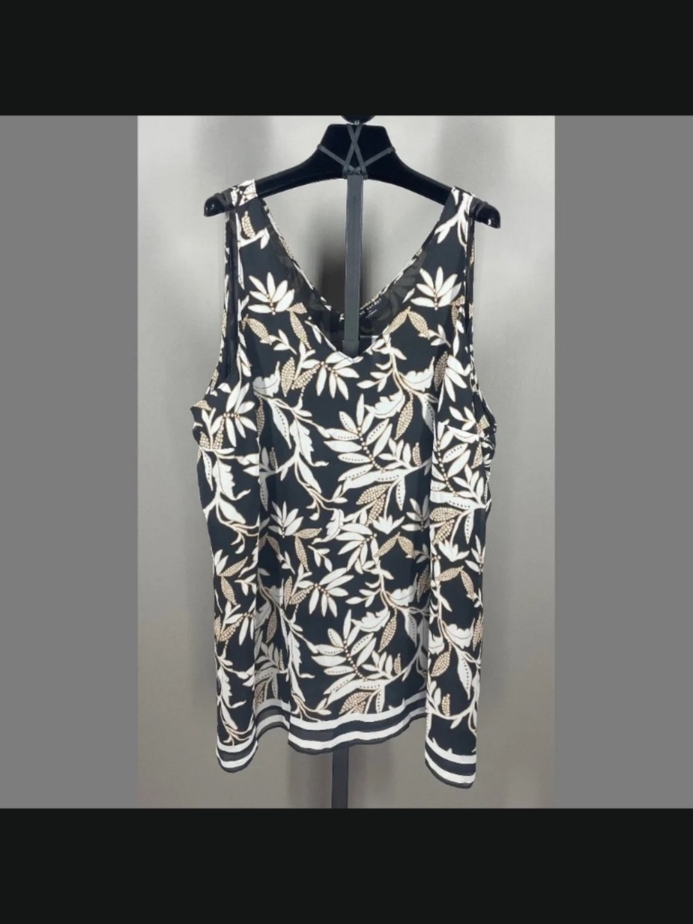 NEW Lane Bryant Shirt Womens 24 black brown floral blouse